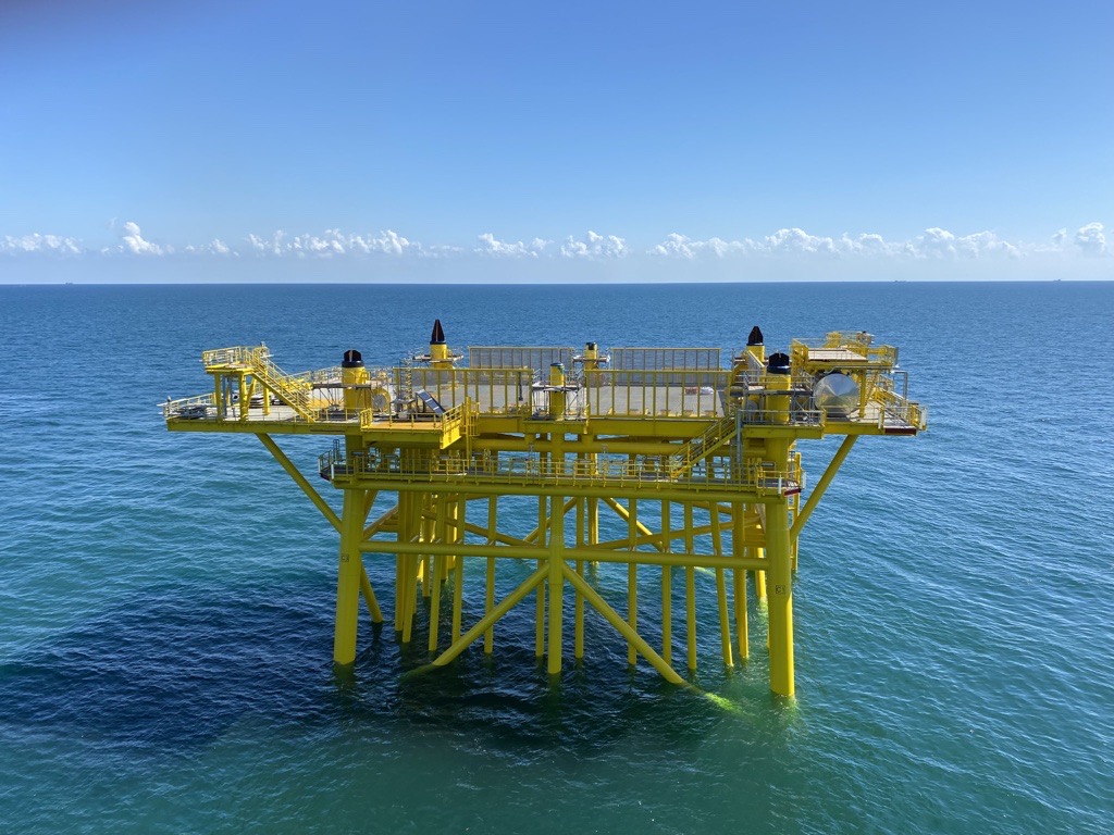 Hollandse Kust west Alpha OSS substructure installed in the North Sea
